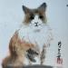 Painting F2 Cat 10019-20735-20240912-6 by Yu Huan Huan | Painting Figurative Animals Watercolor Ink