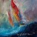 Painting F1 Three Sailboats 107-17018-20240913-7 by Petras Ivica | Painting Impressionism Nature Oil