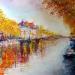 Peinture Le canal d'Amsterdam par Levesque Emmanuelle | Tableau Huile