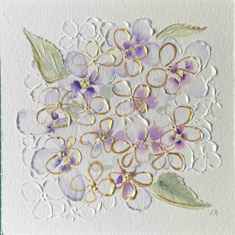 Gemälde Old Purple Hydrangeas von Caitrin Alexandre | Gemälde