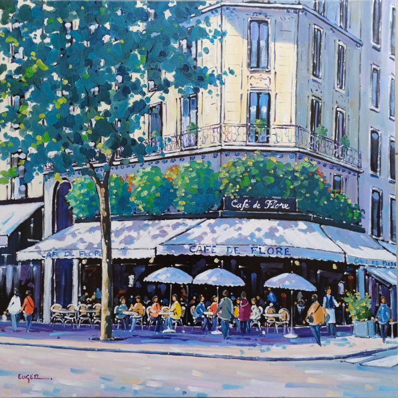 Peinture BOULEVARD SAINT GERMAIN A PARIS par Euger | Tableau Figuratif Société Urbain Scènes de vie Huile