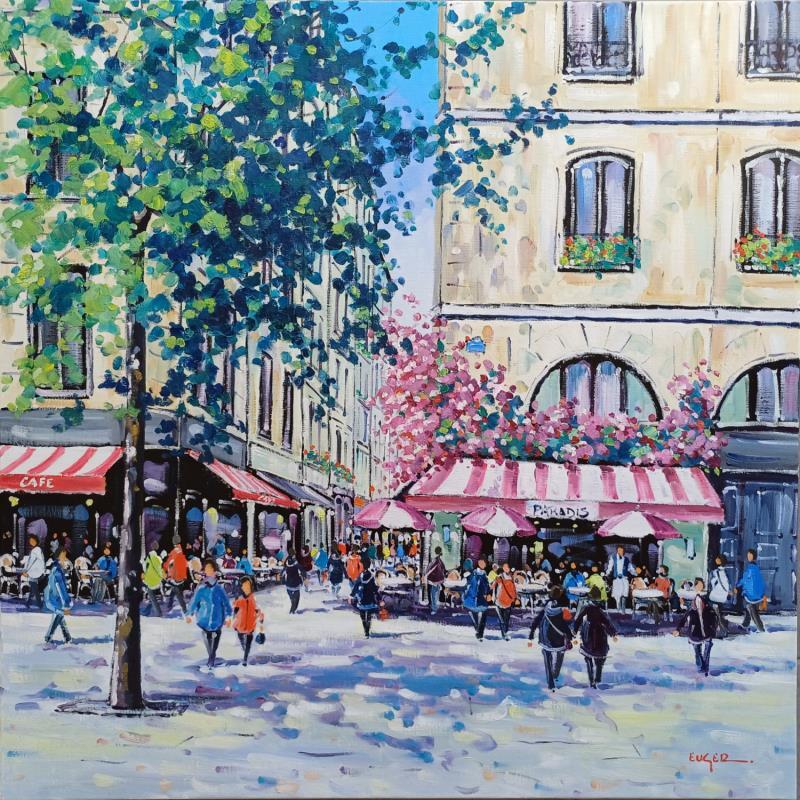 Painting TERRASSE LE PARADIS RUE DE LA VERRERIE A PARIS by Euger | Painting Figurative Society Urban Life style Oil