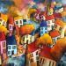 Painting Histoire de maisons by Fauve | Painting Figurative Landscapes Acrylic