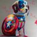 Painting Captain Puppy by Medeya Lemdiya | Painting Pop-art Pop icons Metal Acrylic