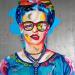 Painting Pop Frida by Medeya Lemdiya | Painting Pop-art Pop icons Metal Acrylic