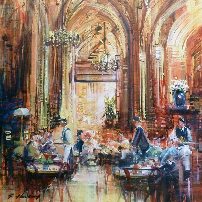 Painting Le Grand café by Frédéric Thiery | Painting Figurative Acrylic Life style