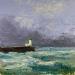 Peinture Le phare du tréport par Daniel | Tableau Impressionnisme Paysages Huile