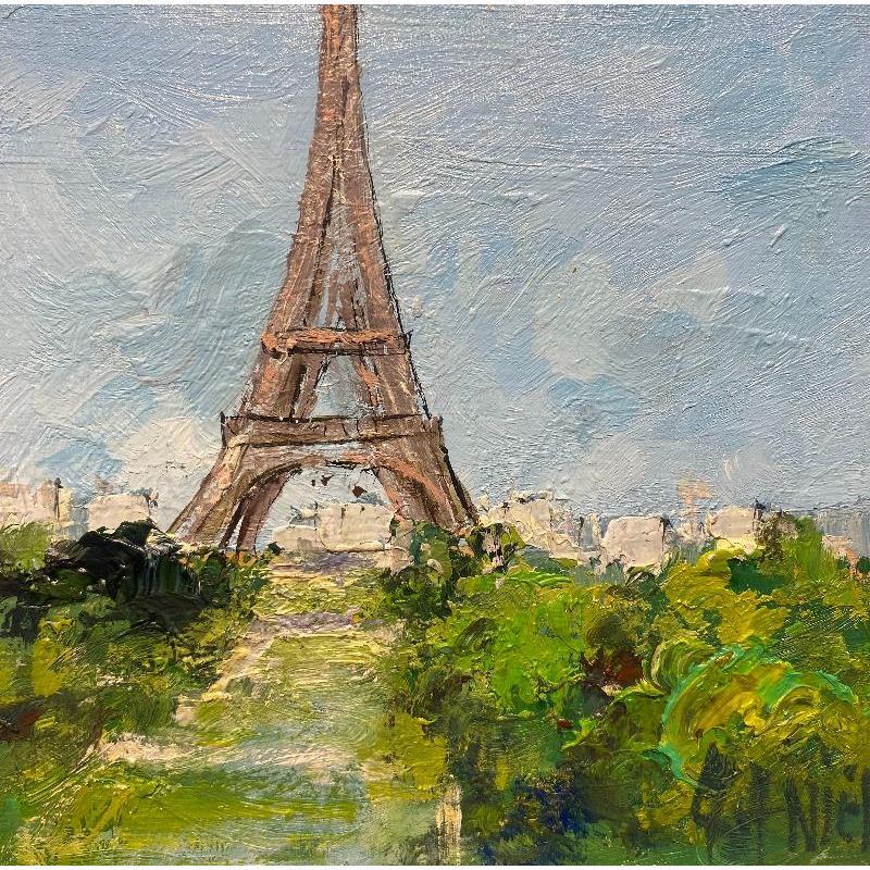 Painting Tour Eiffel by Daniel | Painting Impressionism Landscapes Oil