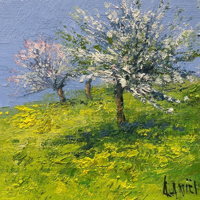 Painting Les trois pommiers by Daniel | Painting Impressionism Oil Landscapes