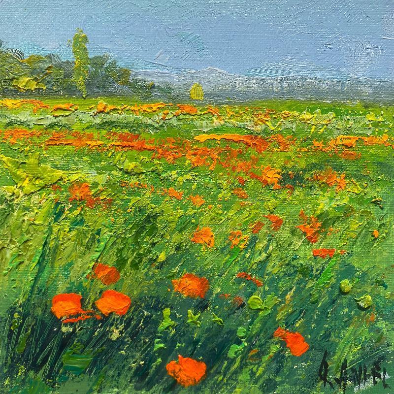 Peinture Les coquelicots par Daniel | Tableau Impressionnisme Paysages Huile