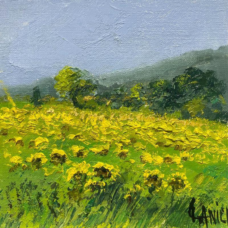 Peinture Les tournesols par Daniel | Tableau Impressionnisme Paysages Huile