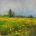 Painting Coquelicots en plaine by Daniel | Painting Impressionism Landscapes Oil