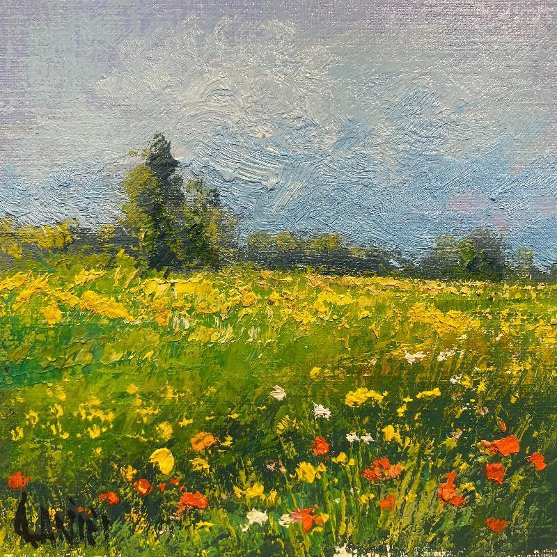 Painting Coquelicots en plaine by Daniel | Painting Impressionism Landscapes Oil