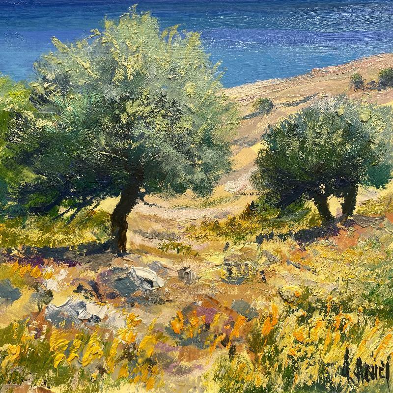 Peinture Andros, grèce par Daniel | Tableau Impressionnisme Paysages Huile