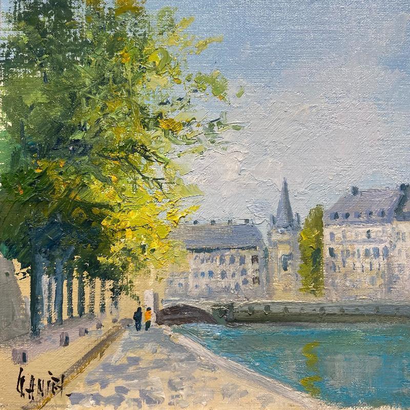 Peinture Les quais de la Seine par Daniel | Tableau Impressionnisme Paysages Huile