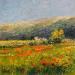 Peinture La plaine en Luberon avec coquelicots par Daniel | Tableau Impressionnisme Paysages Huile