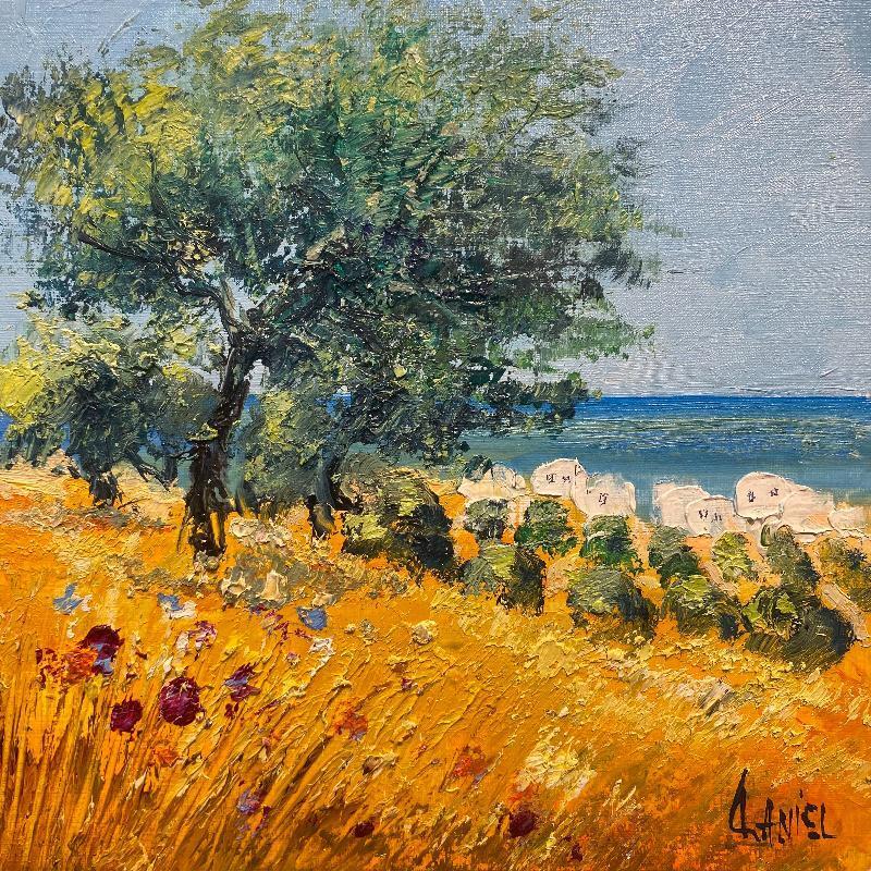 Painting Sur les hauteurs de Paros, Grèce by Daniel | Painting Impressionism Oil Landscapes, Pop icons