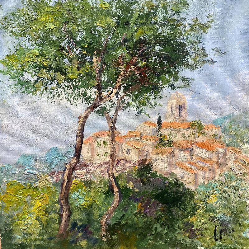 Peinture Village en Luberon par Daniel | Tableau Impressionnisme Paysages Huile