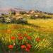 Peinture Coquelicots à Eygalières par Daniel | Tableau Impressionnisme Paysages Huile