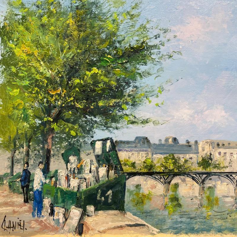 Gemälde Quai à Paris, les bouquinistes von Daniel | Gemälde Impressionismus Landschaften Öl