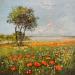 Peinture Coquelicots en Baie de Somme par Daniel | Tableau Impressionnisme Paysages Huile