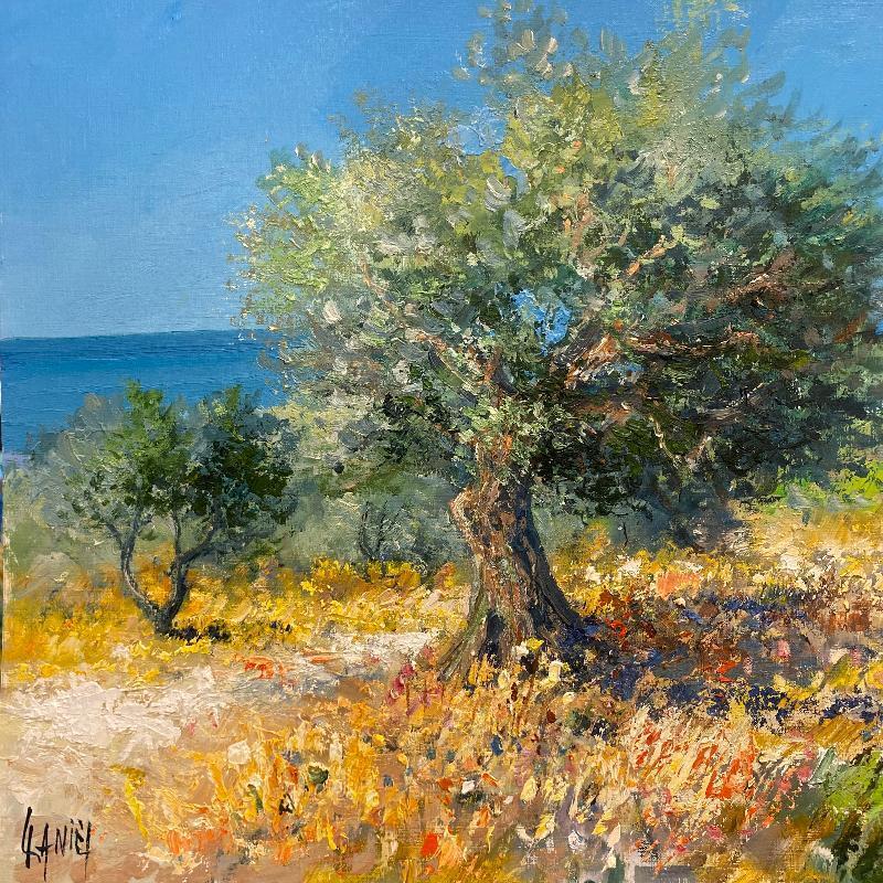 Peinture Île de Mytilène, Grèce par Daniel | Tableau Impressionnisme Paysages Huile