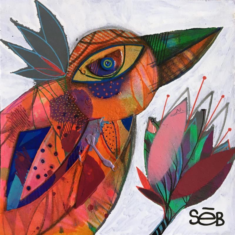 Painting Eden Koko 1 by Seb | Painting Raw art Acrylic Animals, Landscapes, Nature, Pop icons