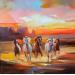 Painting A Sunset that Carries Freedom by Bond Tetiana | Painting Figurative Animals Oil