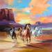 Painting Heros of the Wild Desert by Bond Tetiana | Painting Figurative Animals Oil