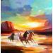 Painting Melody of the Steppe Wind by Bond Tetiana | Painting Figurative Animals Oil