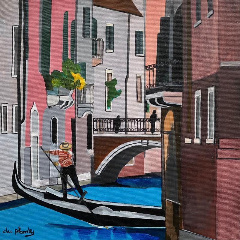 Peinture Le Gondolier par Du Planty Anne | Tableau Figuratif Urbain Acrylique