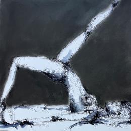 Painting Marie by Sahuc François | Painting Figurative Charcoal, Ink, Watercolor Minimalist, Nude