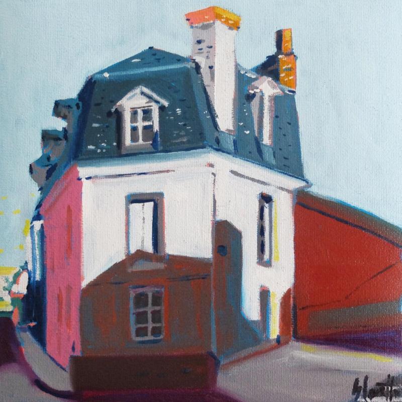 Painting Street corner  by Coueffic Sébastien | Painting Figurative Oil Architecture, Life style, Pop icons, Urban