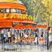 Painting La Rotonde by Lallemand Yves | Painting Figurative Urban Acrylic