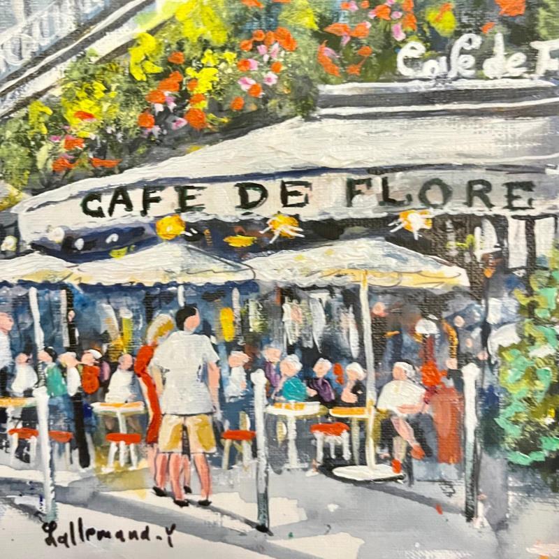 Painting Café de Flore by Lallemand Yves | Painting Figurative Urban Acrylic