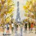 Peinture Tour Eiffel Champ de Mars par Lallemand Yves | Tableau Figuratif Urbain Acrylique