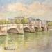 Painting Pont Neuf by Lallemand Yves | Painting Figurative Urban Acrylic