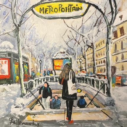 Peinture Métro près de l’arc de Triomphe par Lallemand Yves | Tableau Figuratif Acrylique Urbain