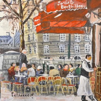 Peinture brasserie de l’Isle Saint Louis par Lallemand Yves | Tableau Figuratif Acrylique Urbain