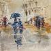 Painting Sous la pluie by Raffin Christian | Painting Figurative Urban Oil