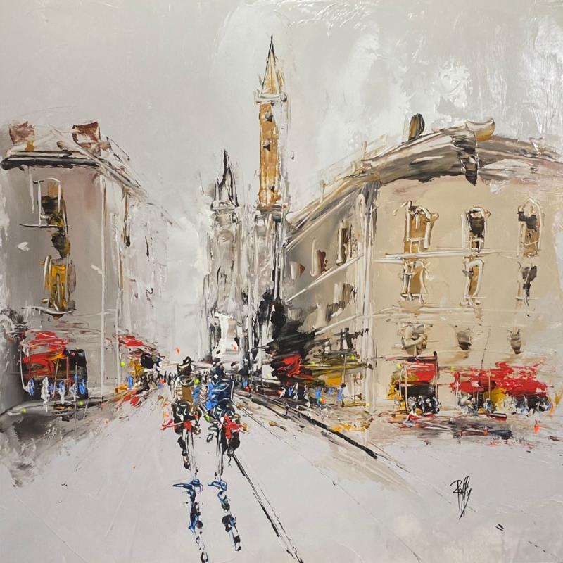 Peinture Centre ville par Raffin Christian | Tableau Figuratif Urbain Huile