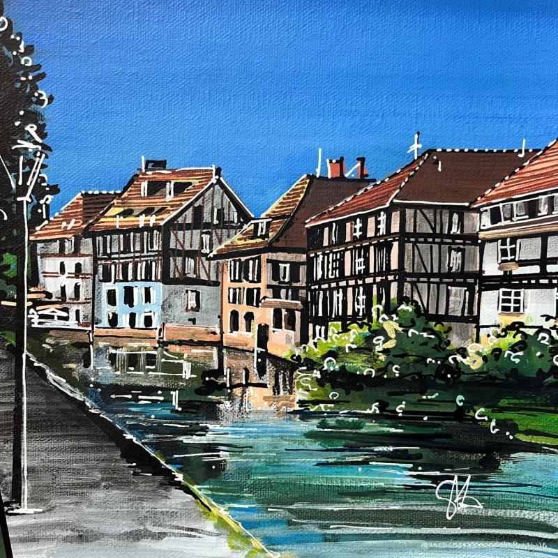 Painting Les maisons à colombages de Strasbourg by Touras Sophie-Kim  | Painting Realism Acrylic Architecture, Landscapes, Pop icons, Urban