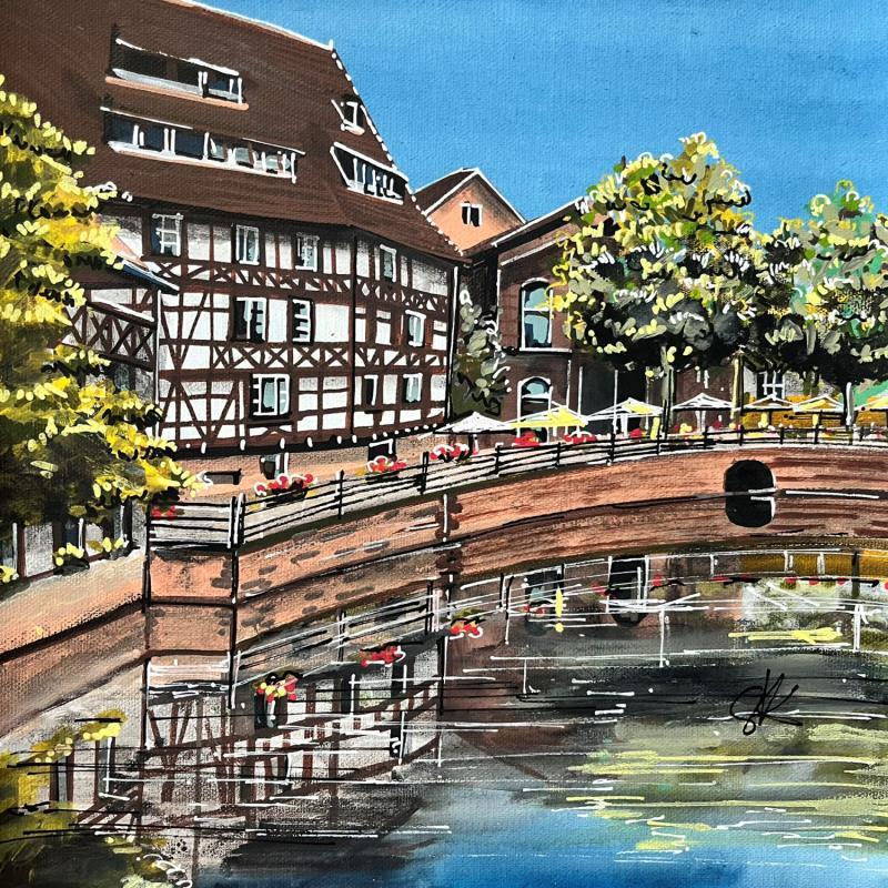 Gemälde Après midi à la Petite France von Touras Sophie-Kim  | Gemälde Realismus Landschaften Urban Architektur Acryl