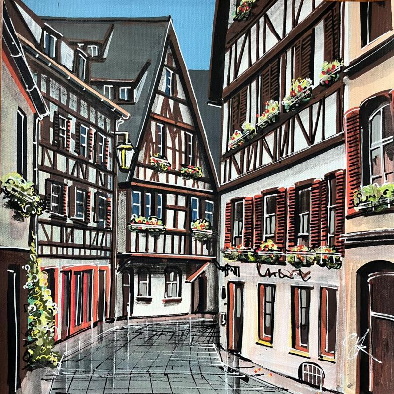 Painting Colombages de la rue du Bain aux Plantes by Touras Sophie-Kim  | Painting Realism Landscapes Urban Architecture Acrylic