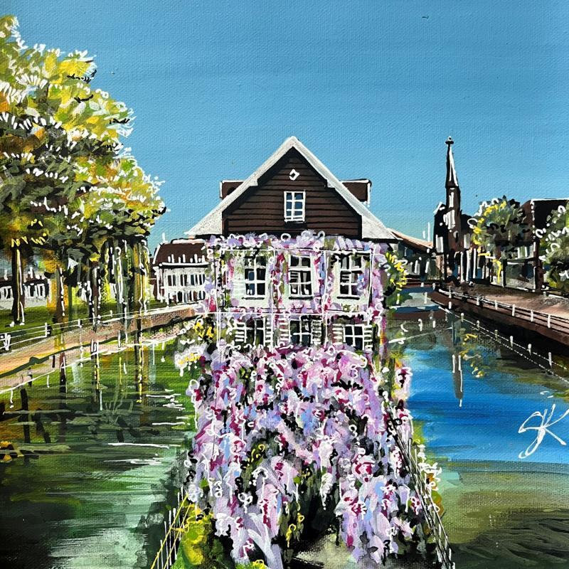 Painting La maison à la glycine depuis le pont couvert de Strasbourg  by Touras Sophie-Kim  | Painting Realism Landscapes Urban Architecture Acrylic