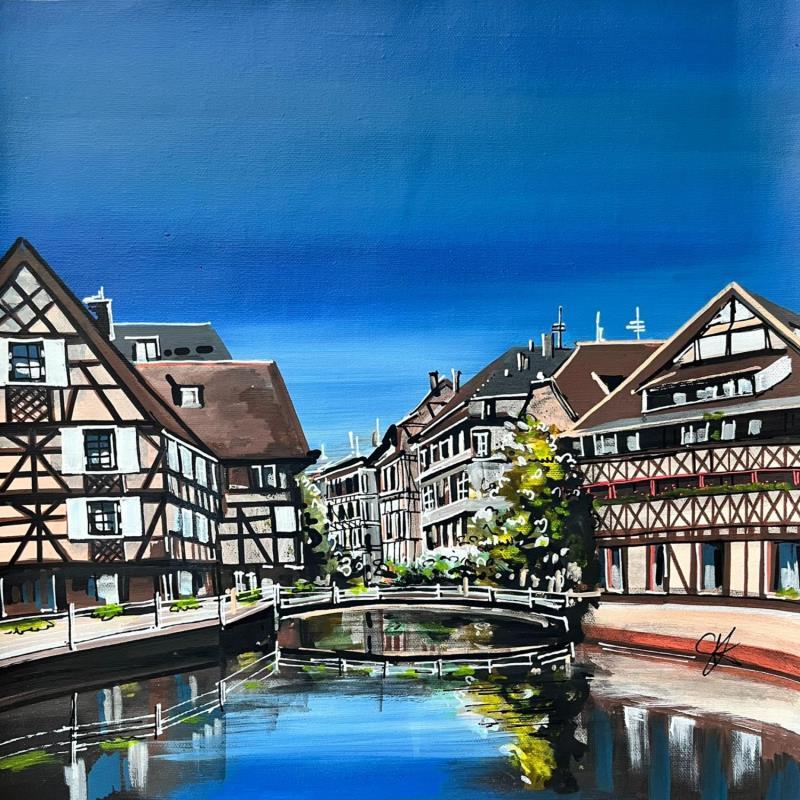 Painting Reflets sur la Petite France by Touras Sophie-Kim  | Painting Realism Landscapes Urban Architecture Acrylic