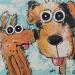 Painting Toi & moi by Maury Hervé | Painting Raw art Animals Acrylic Ink Sand Pigments