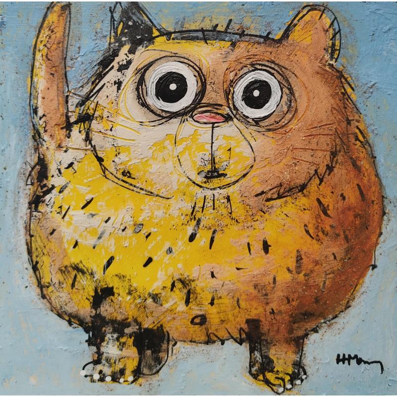 Gemälde Trop gourmand von Maury Hervé | Gemälde Art brut Tiere Acryl Tinte Sand Pigmente