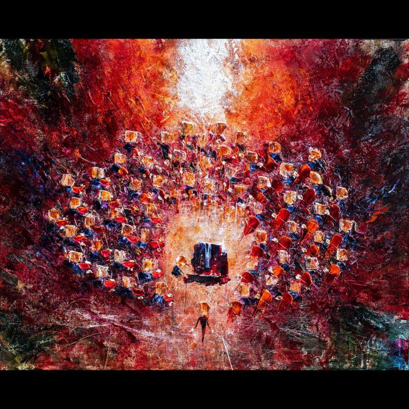 Painting Concert baroque rouge flamboyant by Reymond Pierre | Painting Figurative Music Oil