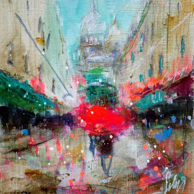 Peinture Mon Montmartre  par Solveiga | Tableau Figuratif Acrylique Architecture, Scènes de vie, Urbain